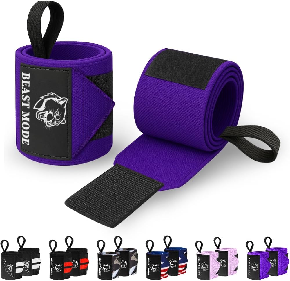 Heavy-Duty Weightlifting Wrist Wraps with Thumb Loop - 18" & 12" Sizes for Powerlifting, Strength Training, and Bodybuilding for Men and Women