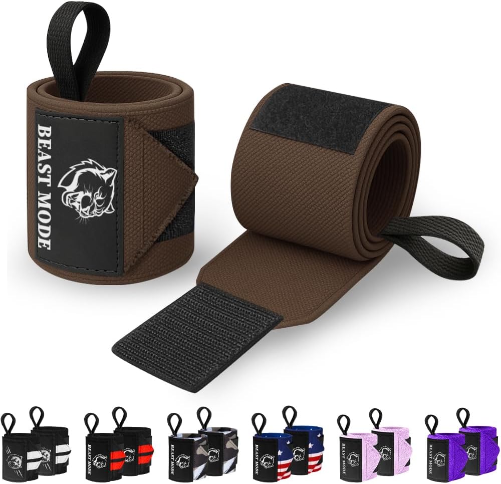 Heavy-Duty Weightlifting Wrist Wraps with Thumb Loop - 18" & 12" Sizes for Powerlifting, Strength Training, and Bodybuilding for Men and Women
