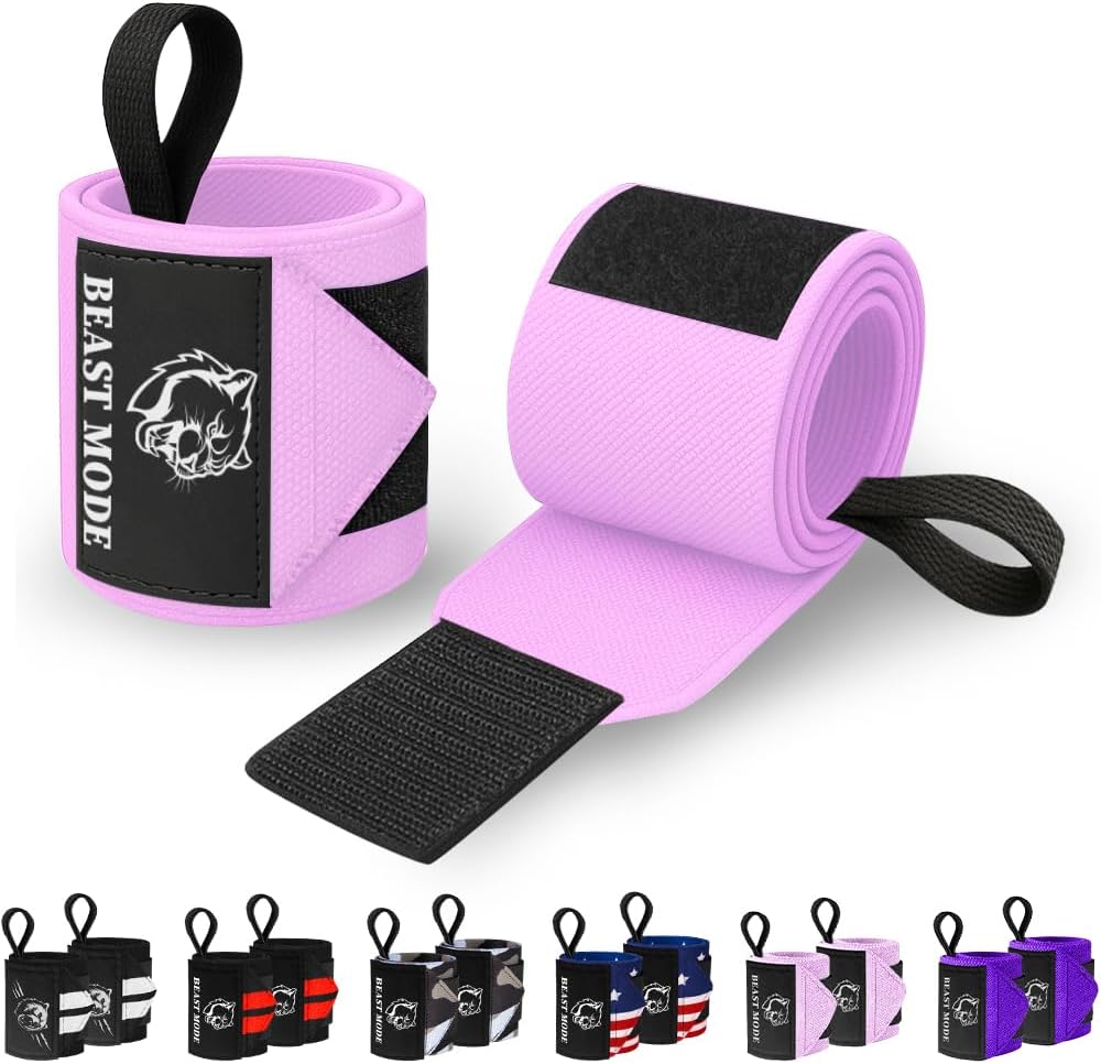Heavy-Duty Weightlifting Wrist Wraps with Thumb Loop - 18" & 12" Sizes for Powerlifting, Strength Training, and Bodybuilding for Men and Women