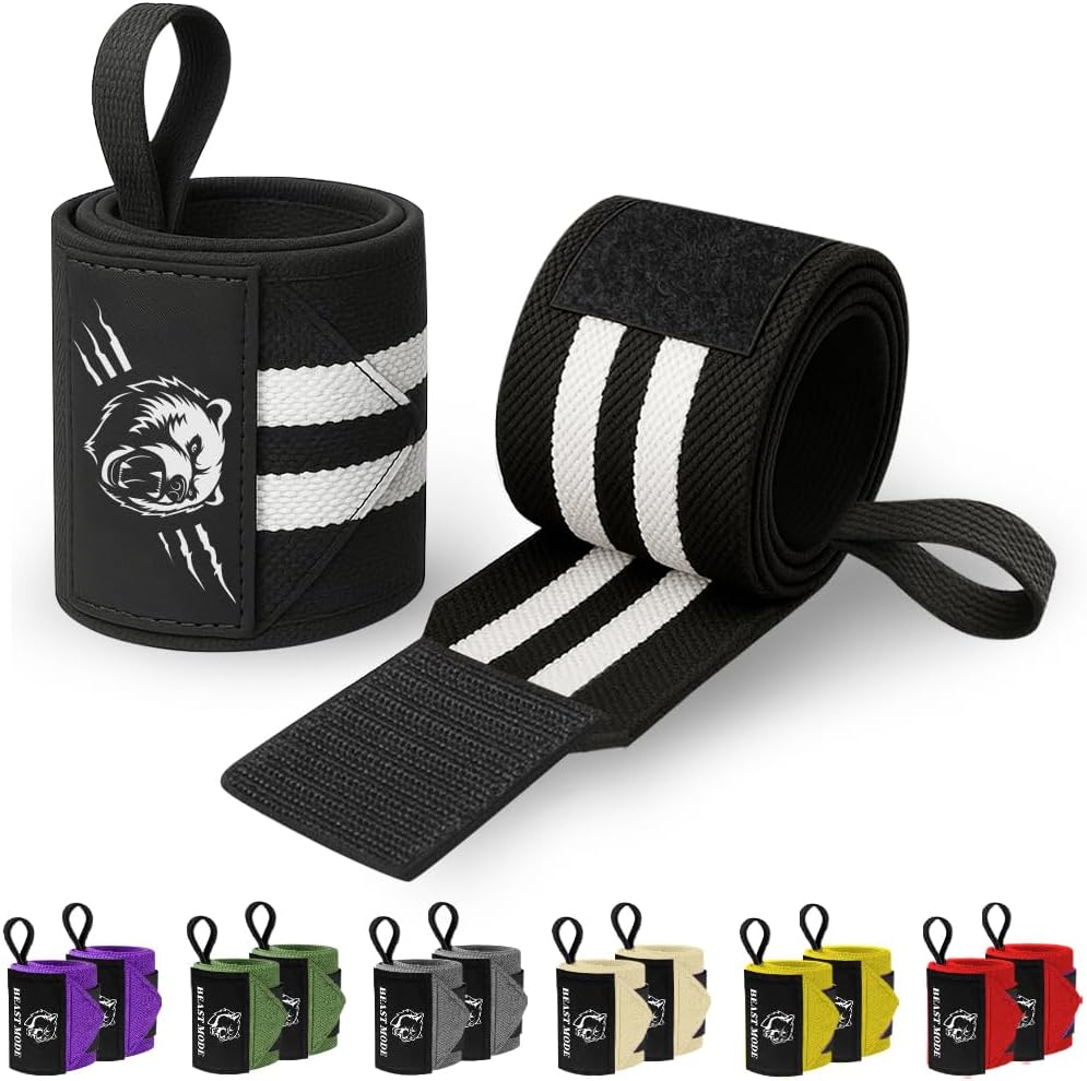 Heavy-Duty Weightlifting Wrist Wraps with Thumb Loop - 18" & 12" Sizes for Powerlifting, Strength Training, and Bodybuilding for Men and Women