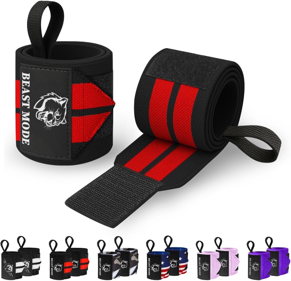 Heavy-Duty Weightlifting Wrist Wraps with Thumb Loop - 18" & 12" Sizes for Powerlifting, Strength Training, and Bodybuilding for Men and Women