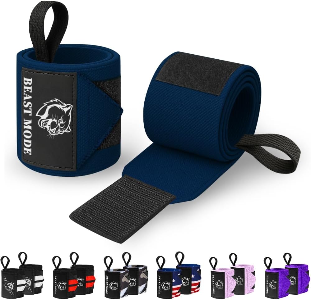 Heavy-Duty Weightlifting Wrist Wraps with Thumb Loop - 18" & 12" Sizes for Powerlifting, Strength Training, and Bodybuilding for Men and Women