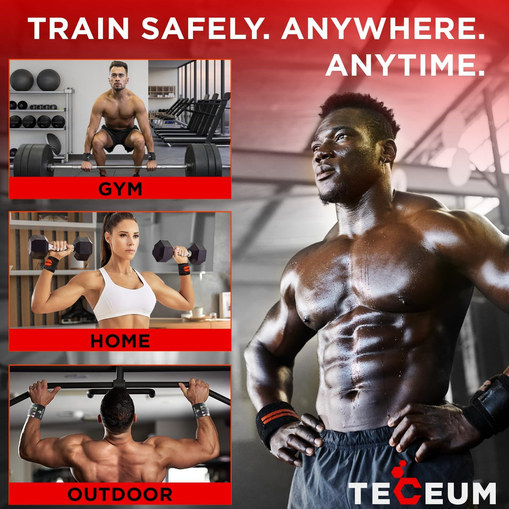 Heavy-Duty Weightlifting Wrist Wraps with Thumb Loop - 18" & 12" Sizes for Powerlifting, Strength Training, and Bodybuilding for Men and Women